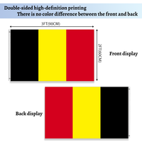Drapeau de la Belgique 3x5 pieds - Drapeau national belge Runesol avec 2 œillets en laiton, polyester haute résistance (60x90cm)