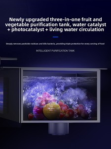 Lavello Automatico Voriva per Purificazione Frutta e Verdura con Coperchio a Chiusura Lenta, Lavabicchieri Rettangolare Integrato per Isola <span class=keywords><strong>Cucina</strong></span>/Tavolino da Caffè - Product Image 3