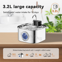 Distributeur d'eau automatique sans fil pour chat, intelligent et écologique, 3,2 L, en acier inoxydable 304, distributeur d'eau électrique pour chat