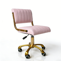 Meubles de salon de beauté luxueux, tabouret pivotant à base dorée, petit tabouret moderne pour techniciens, pour salon de coiffure et manucure-pédicure
