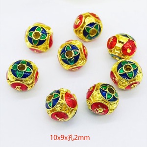Cloisonn Enamel Oil Drop Beads Round <b>Spacer</b> Jewelry Findings For DIY Bracelets Necklaces Accessories - Product Image 2