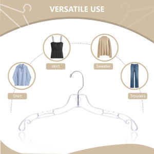 24 pezzi da 17 \ "<span class=keywords><strong>grucce</strong></span> in cristallo di <span class=keywords><strong>plastica</strong></span> trasparente Custom appendiabiti in <span class=keywords><strong>plastica</strong></span> trasparente <span class=keywords><strong>per</strong></span> Boutique - Product Image 4