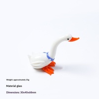 Figurines d'animaux en verre, cygne blanc, ornement en verre fait main pour micro-paysage de bureau, décoration de table à domicile, vente en gros
