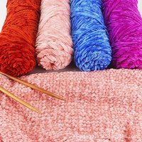 Fil à tricoter en polyester Chenille Velours Doré, épais, pour pulls, écharpes, bonnets, chaussures et pantoufles pour bébé, Modèle PJ26016, Vente en gros