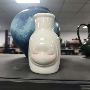 Vaso in Ceramica Bianca di Jingdezhen <span class=keywords><strong>con</strong></span> Design in Rilievo di Viso Dormiente per Decorazione da Tavolo in Camera da Letto - Product Image 6