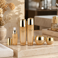 Bouteilles de luxe en verre ambré doré pour huile capillaire, flacons vaporisateurs de parfum, pots cosmétiques 150ml 120ml 40ml 50g 30g – Fournisseur de bouteilles en verre vides