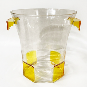 Seau à vin en acrylique durable sans BPA, à deux tons, avec motif floral doré, 5 L, pour le camping, fabriqué à Taïwan - Product Image 1