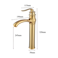 Grifo de Baño Retro Tradicional sin Contacto, de una Sola Manija, de Aleación de Zinc con Acabado Cromado, Montado en el Suelo, con Válvula de Latón