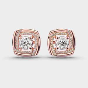 Designer Diamond Stud <b>Earrings</b> Made with 925 Sterling <b>Silver</b> Elegant Jewelry for Bridal <b>Wedding</b> Celebration Gift - Product Image 4