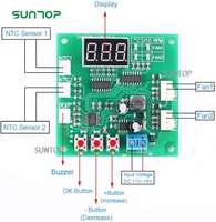 Module de pilote PWM, Module d'affichage de régulateur de température de ventilateur à 2 canaux à 4 fils pour ventilateur/alarme PC 12V 24V 48V