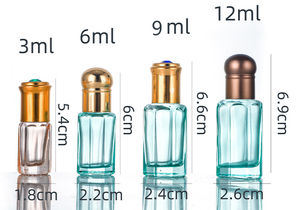 Flacon à bille <span class=keywords><strong>en</strong></span> verre octogonal pour huile essentielle, attar ou oud, 3 ml, 6 ml, 9 ml, 12 ml, mini flacon/flacons, diverses couleurs - Product Image 3