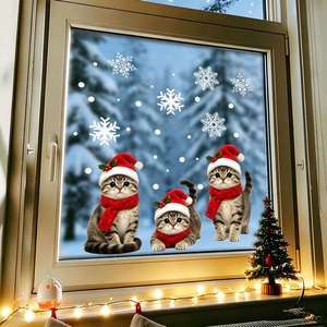Custom <b>Christmas</b> PVC <b>Window</b> Clings <b>Sticker</b> Reusable 9 Sheets Holiday Decorations for Office Indoor Use - Product Image 4