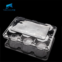 Conteneur alimentaire jetable en plastique PET recyclable, 6 compartiments, transparent, épaisseur 0,3 mm, pour biscuits, vente en gros usine