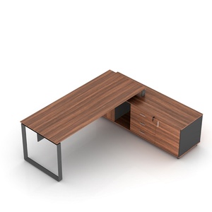 Bureau de direction contemporain avec table latérale extensible et armoires, mobilier commercial moderne - Product Image 2