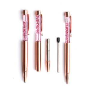 Stylos à bille, stylo en métal or <span class=keywords><strong>rose</strong></span>, recharges <span class=keywords><strong>de</strong></span> stylo, paillettes brillantes, verre <span class=keywords><strong>de</strong></span> sable, stylo publicitaire, encre noire pour fournitures <span class=keywords><strong>de</strong></span> <span class=keywords><strong>bureau</strong></span> - Product Image 3