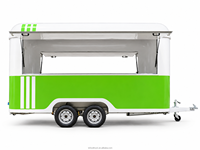 Remorque de restauration rapide en acier inoxydable d'occasion, cuisine mobile à vendre