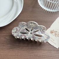 Pinces à cheveux grandes en acétate à motif léopard multicolore et floral ajouré, avec strass scintillants, style griffe de requin, pour femmes