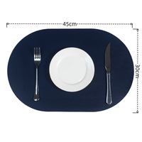 Set de table ovale en cuir PVC, imperméable, résistant à l'huile, isolant thermique, style nordique, pour hôtels et restaurants