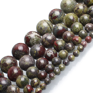 Commercio all'ingrosso drago Bloodstone diasper perline 4/6/8/10/12MM pietre rotonde per la creazione di gioielli braccialetti - Product Image 1