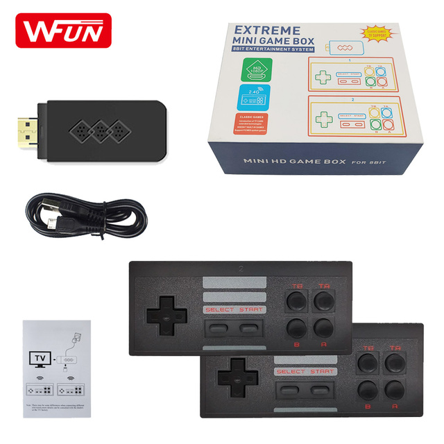 WFUN Y2 8 Bit Mini HD Video Game Consoles 818/1500 Games TV Consola 4K Retro Game Stick