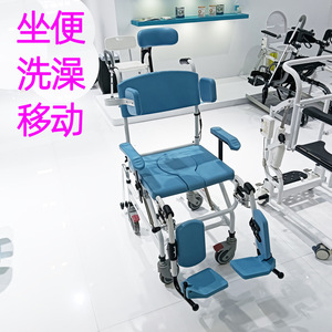 OEM Wheeled <b>Commode</b> Chair With Shower Mobility Toilet Bath Seat For Elderly Care 250 Kg Capacity <b>Portable</b> Modern Plastic - Product Image 1