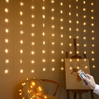Guirlande lumineuse LED en forme de flocon de neige en cuivre pour fenêtre, 100/200 LED, blanc chaud, 8 modes, décorations de Noël intérieures et extérieures, à intensité variable