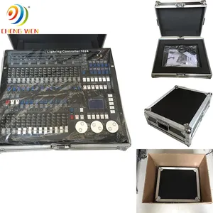 Palco de luz dmx controlador mini pérola king kong, 1024 regulação, palco, dj, iluminação console com estojo de voo