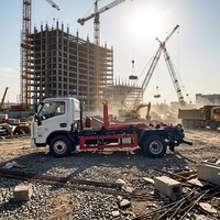 Camion compacteur de déchets à bras hydraulique détachable SAIC Yuejin Yellow Card pour garage souterrain, Euro 3 Diesel