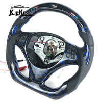 Écran LED RVB, volant en fibre de carbone forgée bleue pour BMW E90 E91 E92 E93 E87 E82, prend en charge la personnalisation