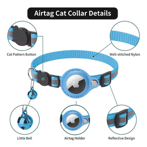 Venta caliente de lujo de seguimiento <span class=keywords><strong>GPS</strong></span> Air Tag Cute Nylon Premium <span class=keywords><strong>Tracking</strong></span> Reflective Custom Logo Venta al por mayor <span class=keywords><strong>Pet</strong></span> Cat Dog Collares - Product Image 2