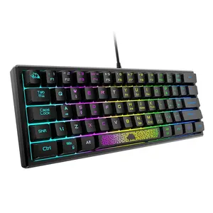 K61 RGB Проводная клавиатура, 60-процентная 62-клавишная эргономичная игровая клавиатура, ультра-компактная мини-клавиатура, несколько режимов для ноутбука, ПК, pbt