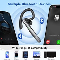 Casque sans fil 5.0 pour professionnels – Étanche, commande vocale, idéal pour la conduite, les réunions, les conversations ; utilisation mono-oreille gauche ou droite