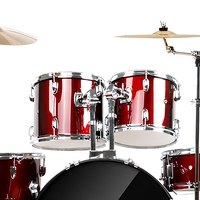 EARTHGRACE DW1 - Juego de Batería de Jazz de 5 Piezas, Caja de Álamo, Parches de Papel Encerado, Soporte de 22mm, Kit de Batería para Todas las Edades