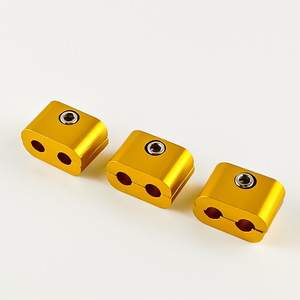 Abrazadera Divisora de Cable para Modificación de Motocicleta Qiangye, Dorada, Doble Orificio, para Fijación de Líneas de Aceite - Product Image 2