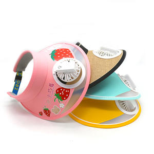 Logotipo personalizado barato verano protección solar visera sombrero USB carga visera sombrero con ventilador - Product Image 2