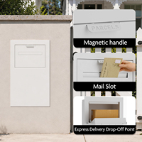 Boîte aux lettres murale extérieure en métal grand format, étanche et antivol, avec serrure à clé et accès par la porte arrière pour la réception de courrier, lettres et colis