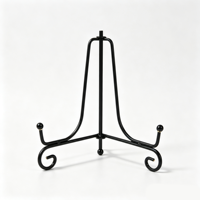 Présentoir pliable en métal pour assiettes, chevalet de présentation à motif défilant, support pour cadres photo, décoration de table pour la maison, présentoir pour objets de collection