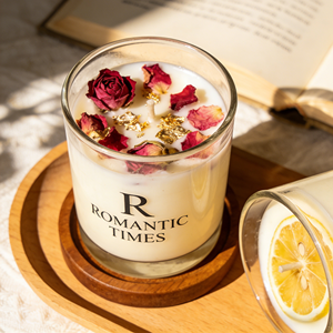 Bougie artistique en gel MW CANDLE avec fleurs et fruits intégrés, dans un bocal en verre, parfumée, décoration d'intérieur, style élégant, forme cylindrique - Product Image 2