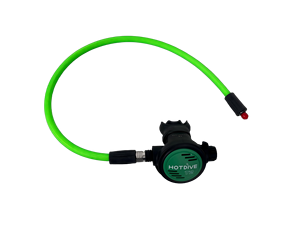 HOTDIVE T2 <span class=keywords><strong>O2</strong></span> Régulateur de deuxième étage en acier inoxydable vert avec tuyau, équilibré et réglable pour la <span class=keywords><strong>plongée</strong></span> technique et la décompression - Product Image 1