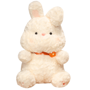 Peluche de Animales de Granja Ultra Suave de 28 cm - Compañero Reconfortante - 3 Colores Surtidos - ¡Oferta! Conejito con Lazo - Product Image 1