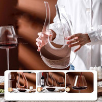 Carafe à vin en cristal sans plomb de luxe, faite à la main, en forme de U, pour vin rouge
