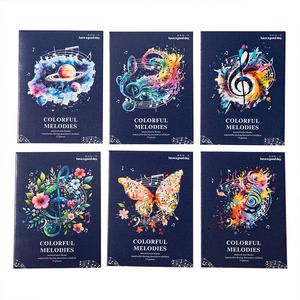 15 pegatinas por paquete Colección <span class=keywords><strong>de</strong></span> melodías coloridas Material decorativo <span class=keywords><strong>de</strong></span> acuarela con temática <span class=keywords><strong>de</strong></span> notas - Product Image 5