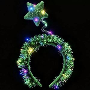 Holiday Party Costume Headwear With Mini Santa Hat Xmas Hair Accessories <b>Star</b> Ball Light up Christmas <b>Headband</b> - Product Image 2