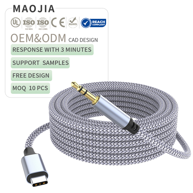 USB C to 3.5mm Aux Audio Cable Hi-Res Stereo Gold Plated Type C Headphone Adapter for Car Stereo Phone Audio System