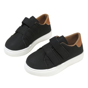 Baskets basses pour enfants avec doublure en maille, double fermeture Velcro, couleur unie, plateforme, noir, blanc, bleu, kaki - Product Image 5