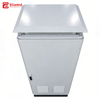 Boîtier de distribution d'énergie extérieur, armoire en acier laminé à froid IP55 avec capot anti-pluie et grilles de ventilation latérales