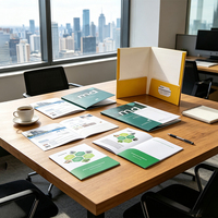 Carpeta Ecológica con Bolsillos para Archivos A4, Impresión de Logotipo Personalizado, Carpetas de Presentación para Oficina y Negocios con Bolsillos
