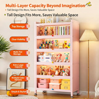 Armoire de rangement en acier à porte rabattable, anti-poussière, avec porte transparente, extensible, pour l'organisation de la maison, du bureau, du salon, de l'hôpital, de l'école