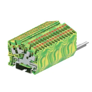 Factory Direct Sales Fast Wiring Connector Din Rail Terminal Block Pt2.5-3 Spring Connection Push In Conductors Wire Connector