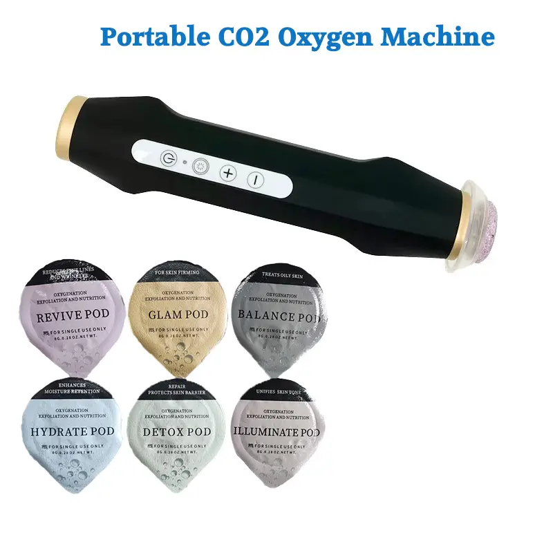 2024 yeni tasarım taşınabilir co2 kabarcık oksijenizasyon kapsül bakla şarj edilebilir oksijen cilt sıkma yüz makinesi ev kullanımı